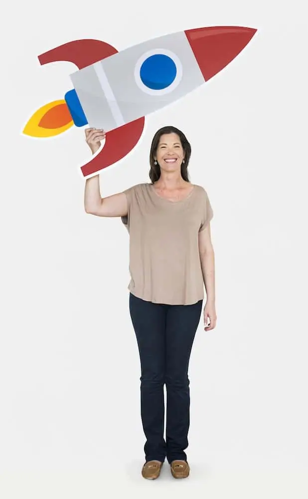 passionate business owner with rocket